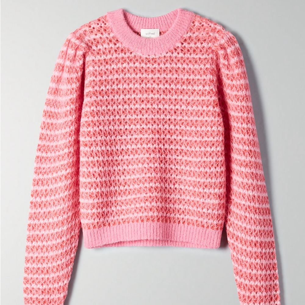Aritzia Wilfred Nessa Alpaca Wool Pink Sweater, size medium